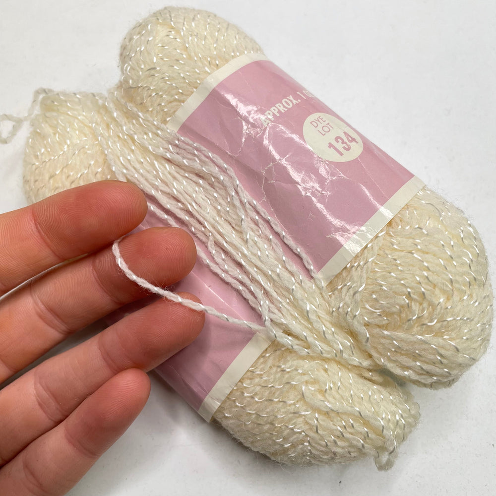 Wool Yarn - Cream/Silver - Individual (6812163506289)