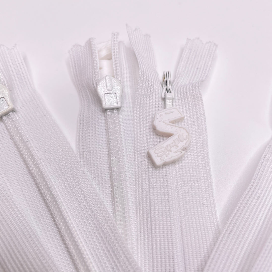 8" Simpli - Invisible Zipper - Closed End - White - 2 Pack (6753569734769)