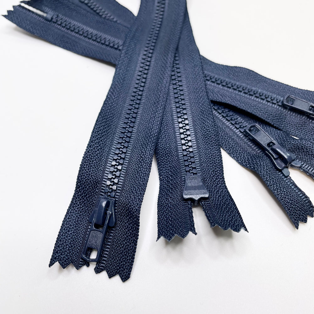 6" Molded Plastic Zipper - Closed End - Navy - 2 Pack (6753577697393)