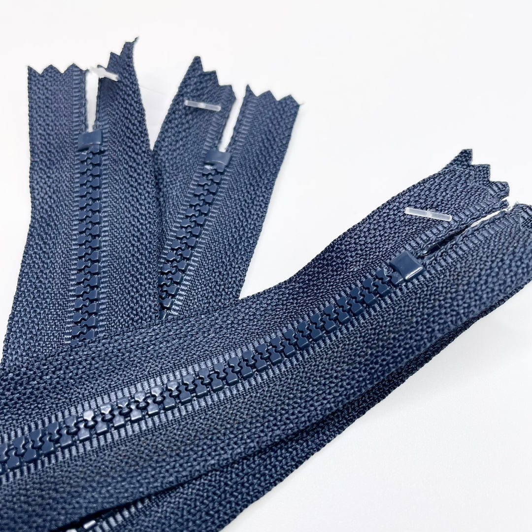 6" Molded Plastic Zipper - Closed End - Navy - 2 Pack (6753577697393)