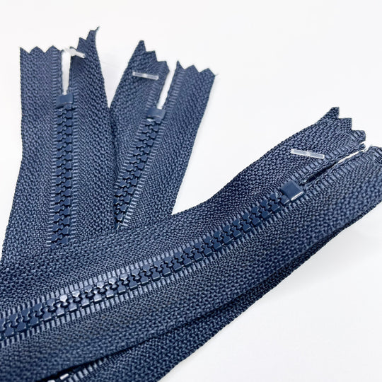 6" Molded Plastic Zipper - Closed End - Navy - 2 Pack (6753577697393)