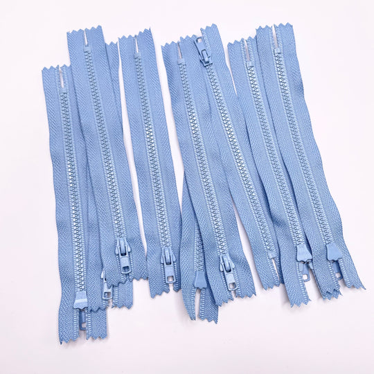 6" Molded Plastic Zipper - Closed End - Blue (6753578090609)
