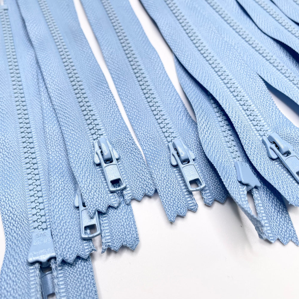 6" Molded Plastic Zipper - Closed End - Blue (6753578090609)