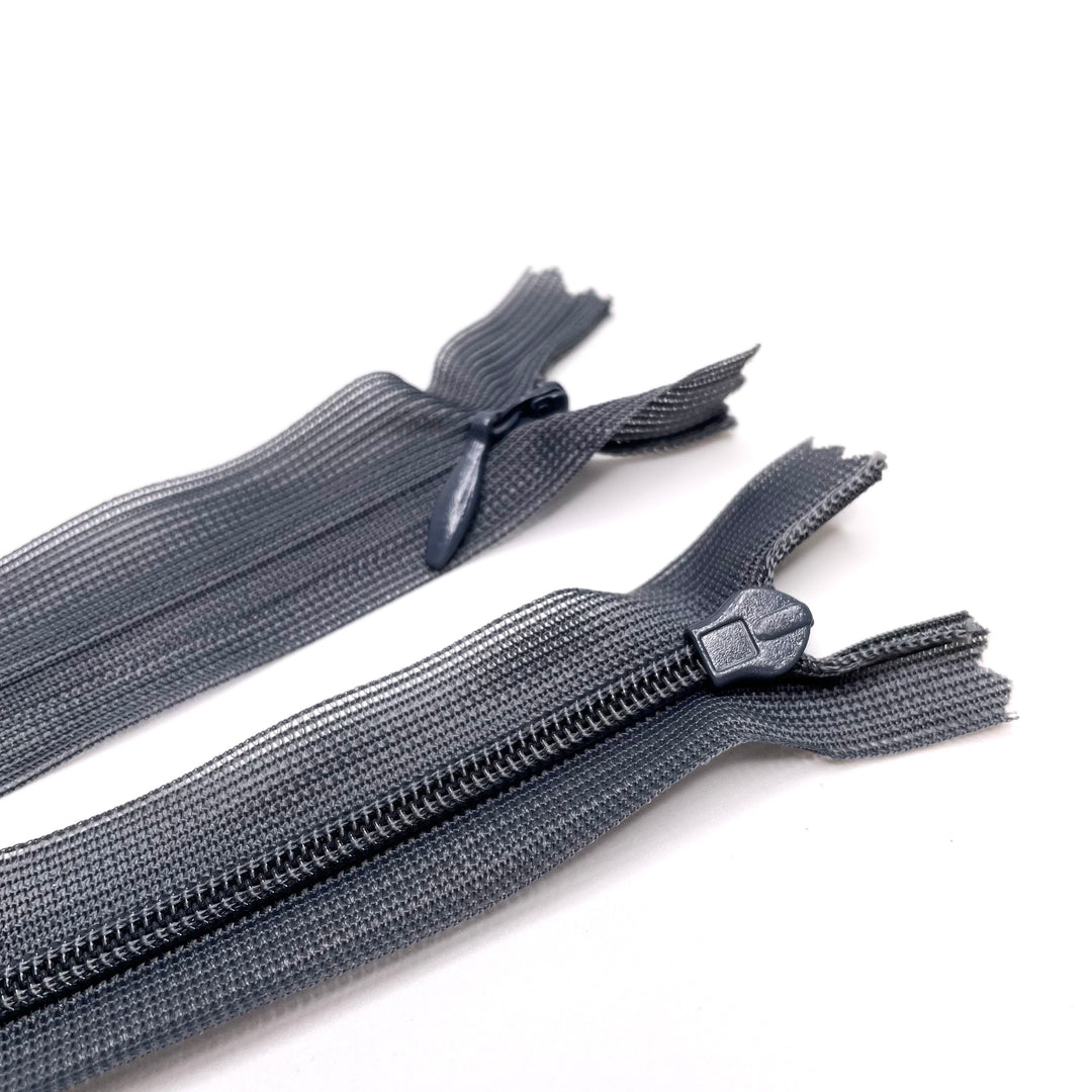 7" Invisible Zipper - Closed End - Grey - 2 Pack (6753579892849)