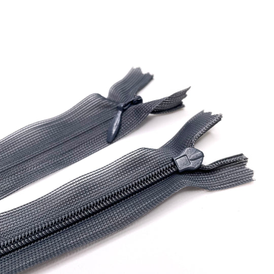 7" Invisible Zipper - Closed End - Grey - 2 Pack (6753579892849)