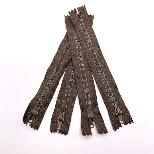 6" Molded Plastic Zipper - Closed End - Army Green (6753583431793)