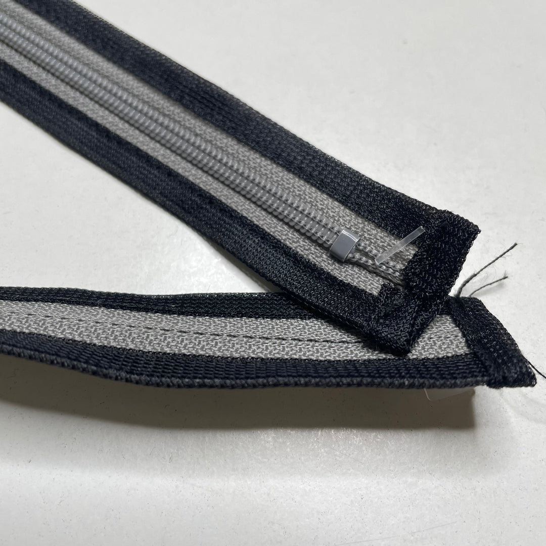 14" YKK Ziplon - Coil Zipper - Closed End - Grey/Black - 2 Pack (6758267748465)
