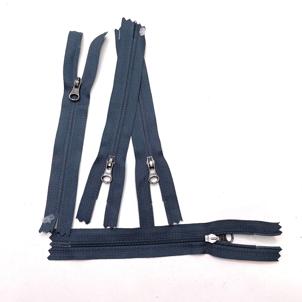 7" YKK Invisible Zipper - Closed End - Dark Grey - 2 Pack (6758321160305)