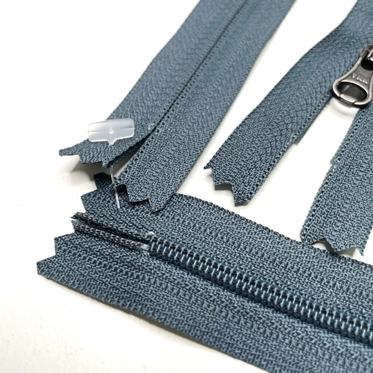 7" YKK Invisible Zipper - Closed End - Dark Grey - 2 Pack (6758321160305)