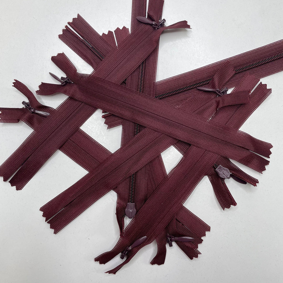 6" Invisible Zipper - Closed End - Burgundy (6758345179249)