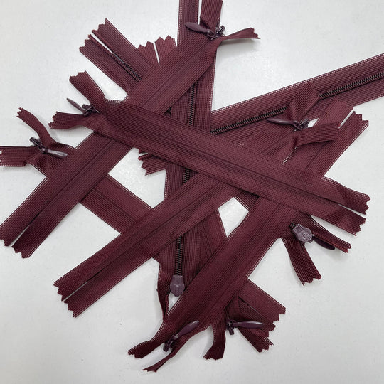 6" Invisible Zipper - Closed End - Burgundy (6758345179249)