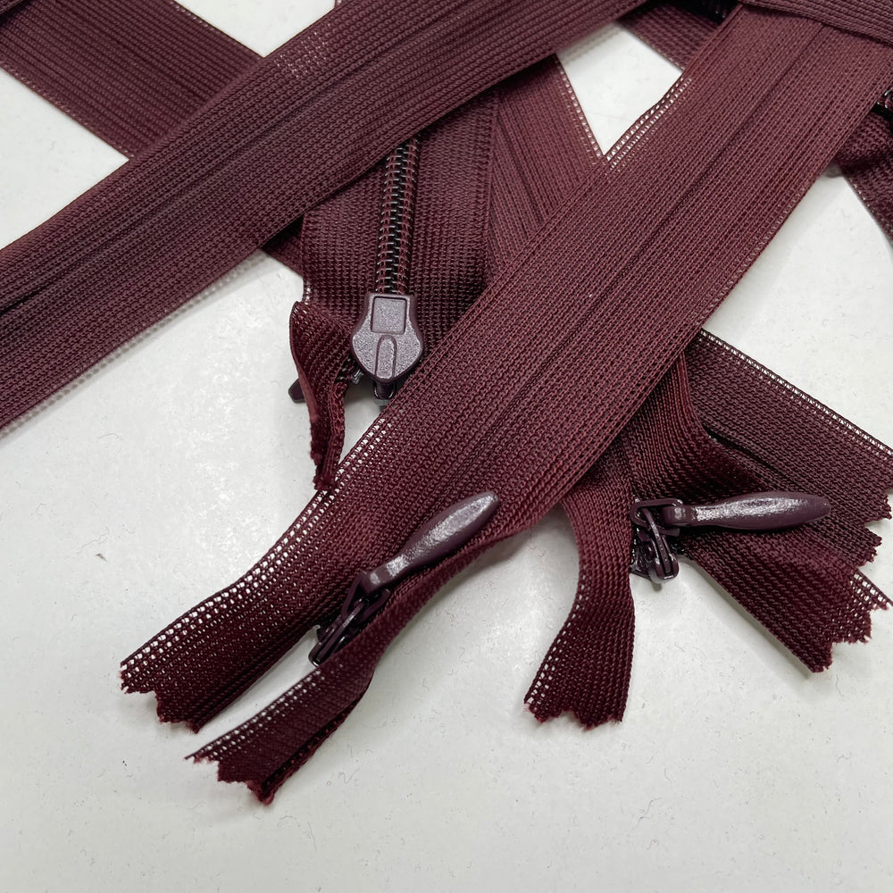 6" Invisible Zipper - Closed End - Burgundy (6758345179249)