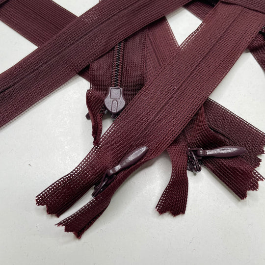 6" Invisible Zipper - Closed End - Burgundy (6758345179249)