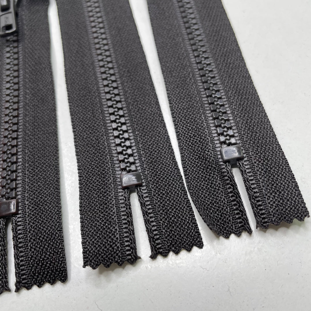 6" Molded Plastic Zipper - Closed End - Dark Brown (6758345932913)