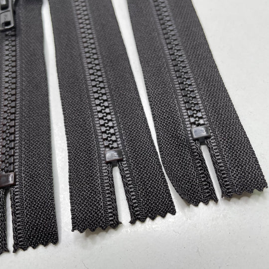 6" Molded Plastic Zipper - Closed End - Dark Brown (6758345932913)