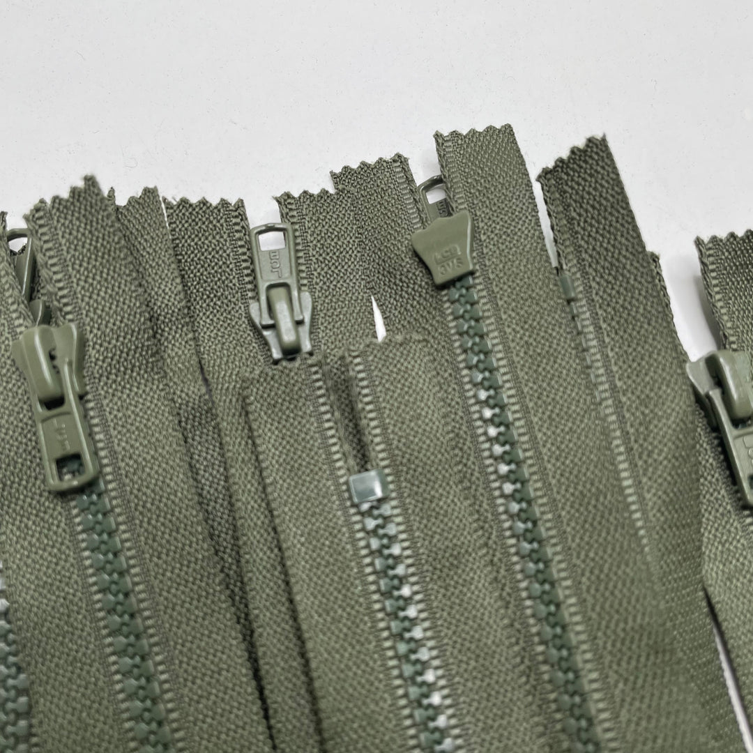 6" YKK Molded Plastic Zipper - Closed End - Green (6758348390513)