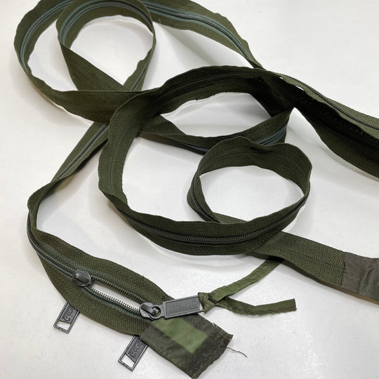 108" Coleman Tent Zipper - Coil Zipper - Two-Way Separating - Green (6812142862449)