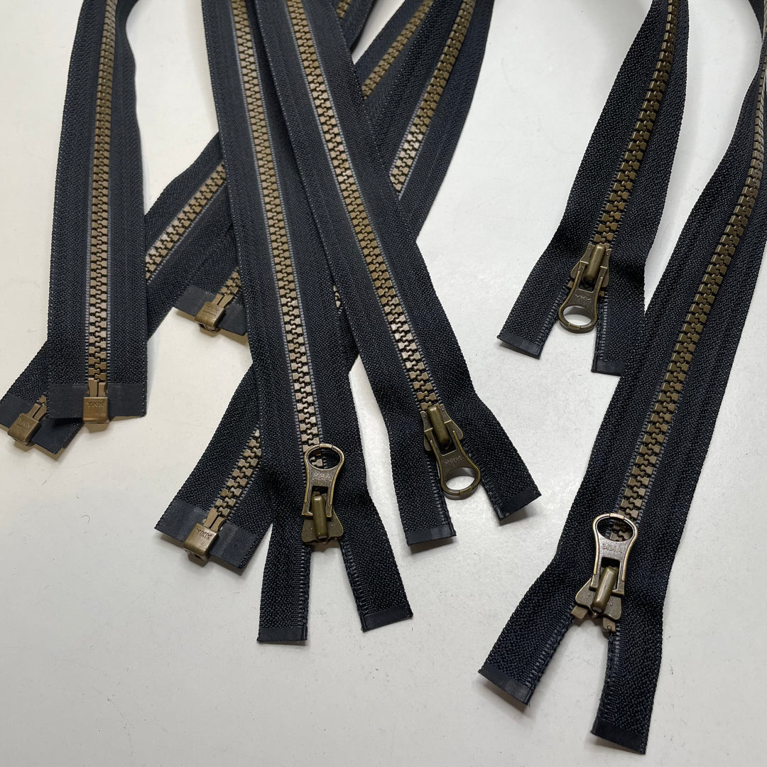 25.5" YKK Molded Plastic Zipper - Separating - Black/Brown