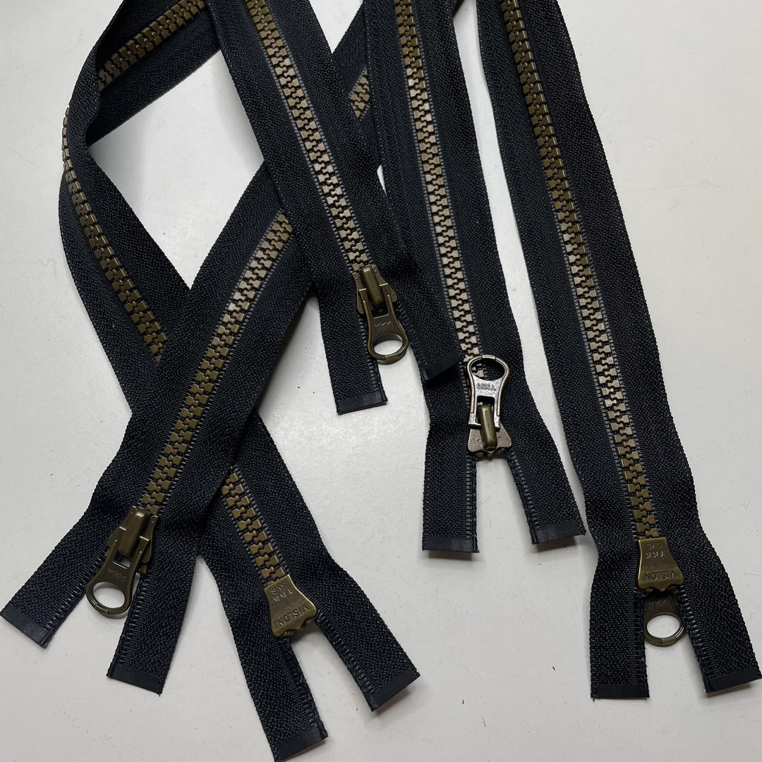 26.5" YKK Molded Plastic Zipper - Separating - Black/Brown