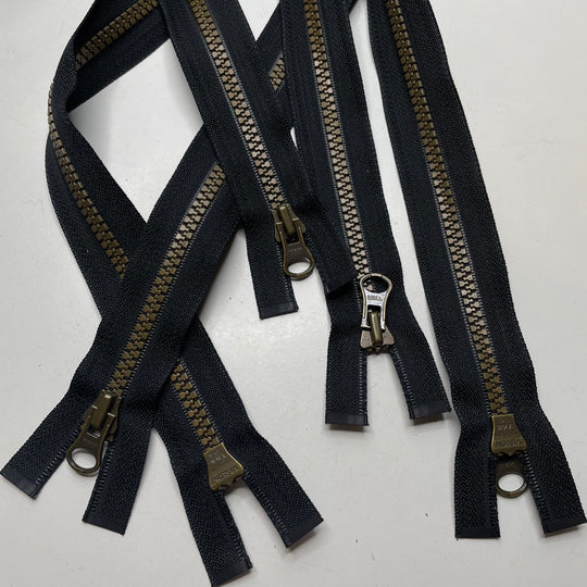 26.5" YKK Molded Plastic Zipper - Separating - Black/Brown