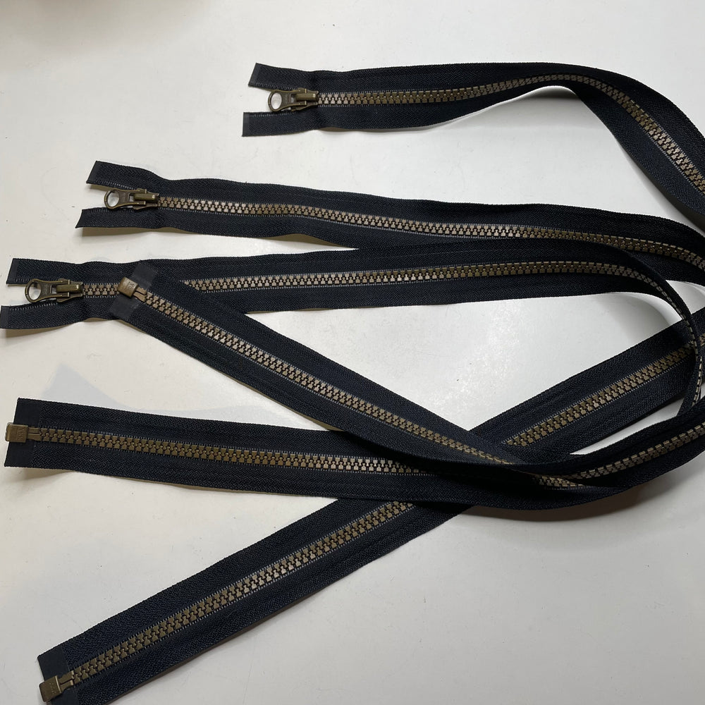 26.5" YKK Molded Plastic Zipper - Separating - Black/Brown