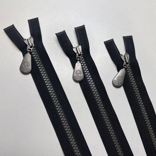 27.5" YKK Molded Plastic Zipper - Separating - Black/Grey