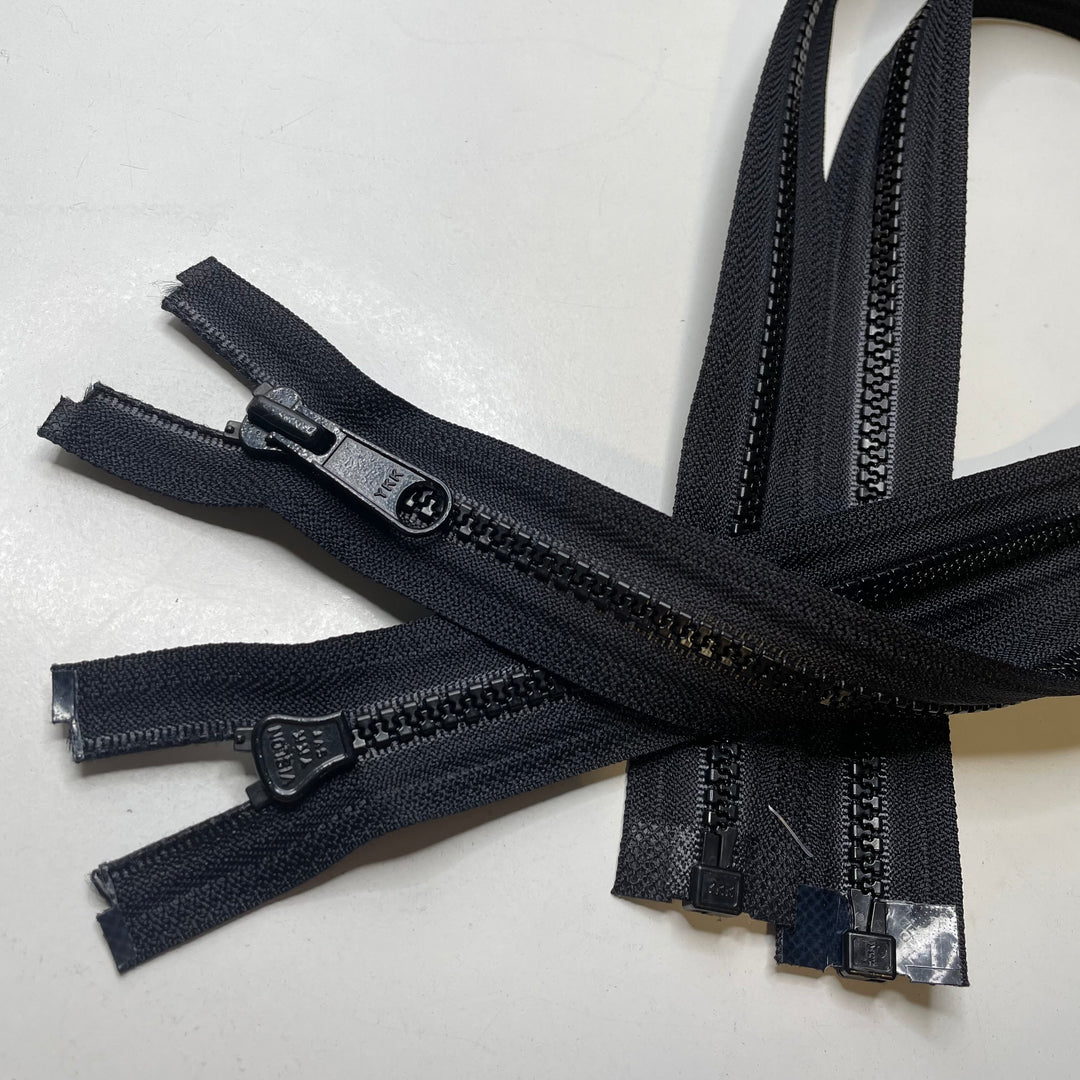 26.5" YKK Molded Plastic Zipper - Separating - Black - 2 Pack