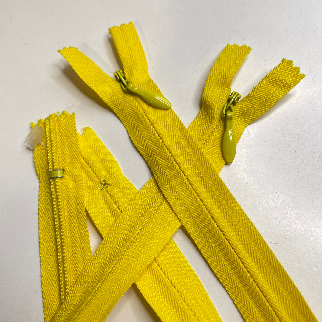 18" Conceal Japan Invisible Zipper - Closed End - Yellow - 2 Pack
