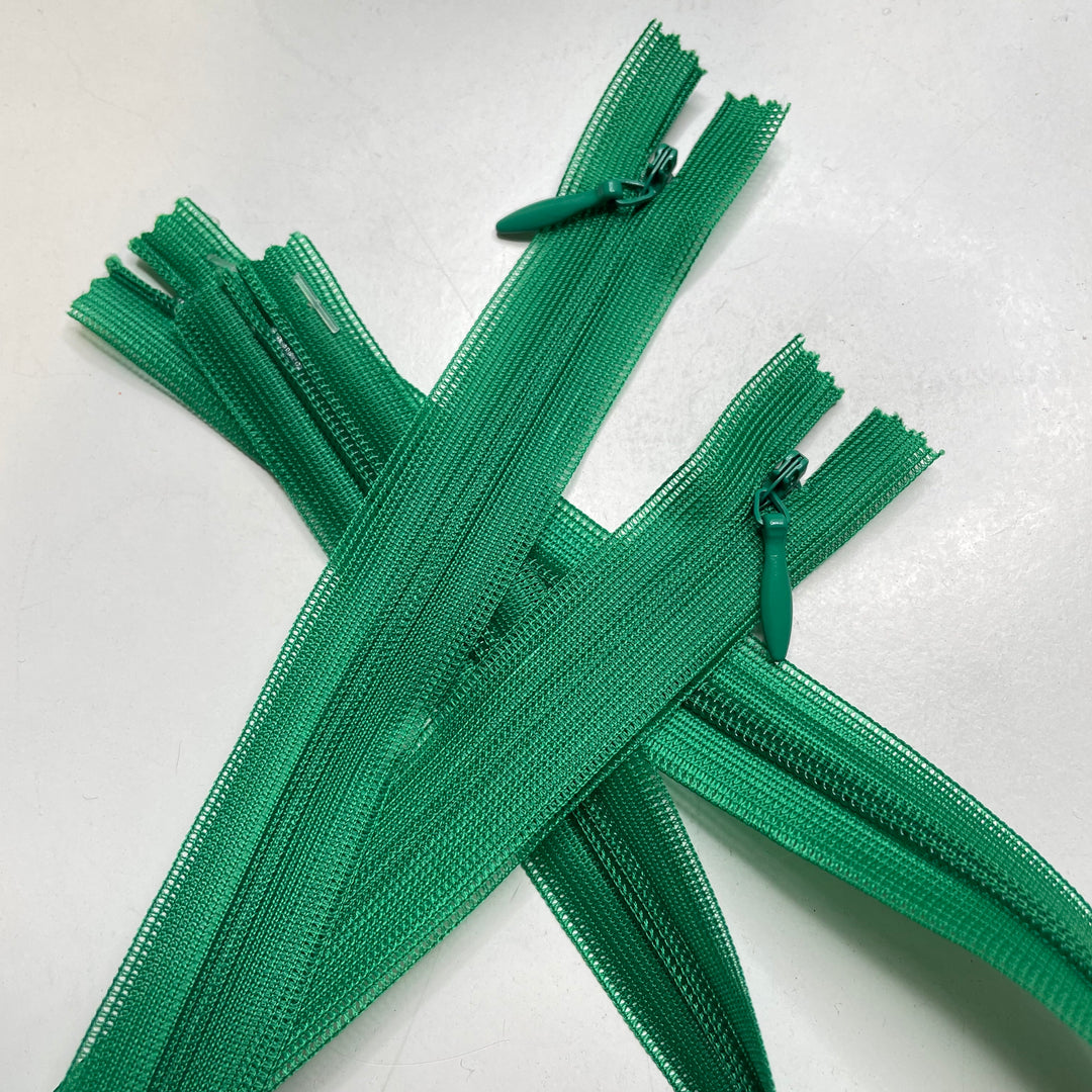 21.5" YKK Invisible Zipper - Closed End - Green - 2 Pack
