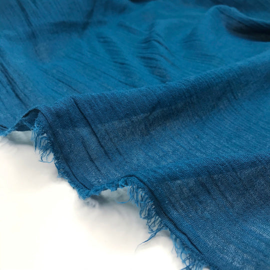 Big Beach Energy - Gauze Cotton Woven - Blue - 1.1M Bundle - FABCYCLE Deadstock and Sustainble Fabrics and Sewing Supplies (6577757749361)