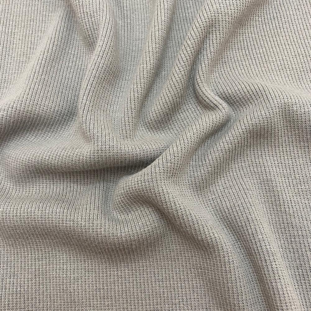 Bamboo Cotton 2X2 Rib - Knit - Chinchilla - Grey - 1/2 Meter - FABCYCLE Deadstock and Sustainble Fabrics and Sewing Supplies (4563292553329)