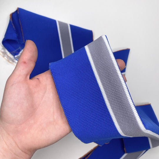 Waistbands Ribbing - Double Width - Blue Multi Stripes - FABCYCLE Deadstock and Sustainble Fabrics and Sewing Supplies (6588488417393)