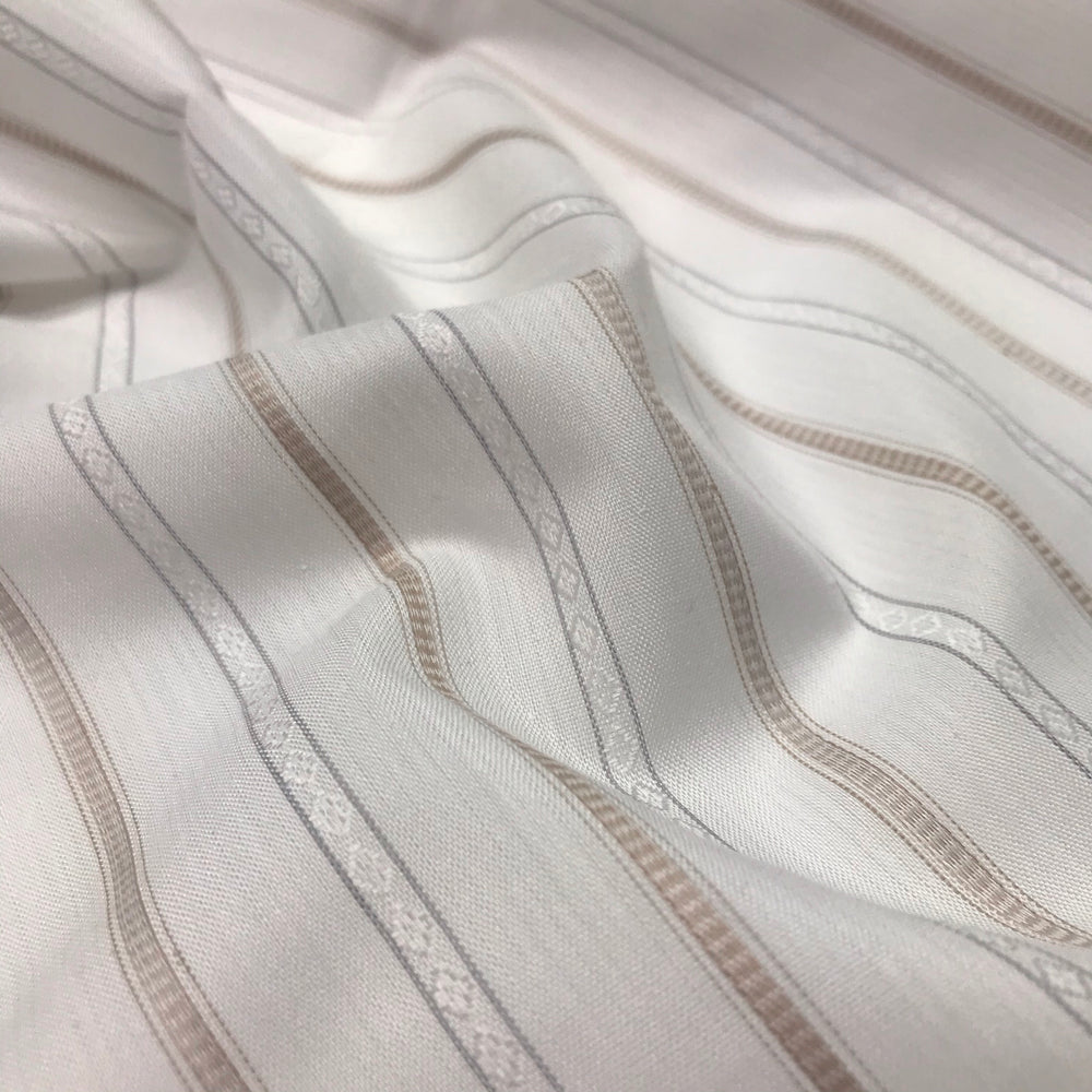 Nature's Business - Cotton Woven - White Multi Stripes - 2M Bundle - FABCYCLE Deadstock and Sustainble Fabrics and Sewing Supplies (6589426204785)