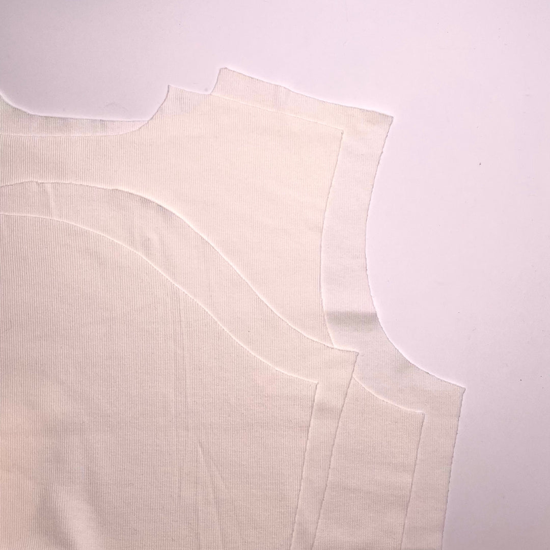 Long Sleeve T-Shirt Kit - Cotton Blend Rib Knit - White - 4 piece Kit - FABCYCLE Deadstock and Sustainble Fabrics and Sewing Supplies