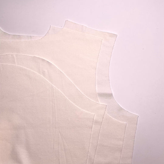 Long Sleeve T-Shirt Kit - Cotton Blend Rib Knit - White - 4 piece Kit - FABCYCLE Deadstock and Sustainble Fabrics and Sewing Supplies