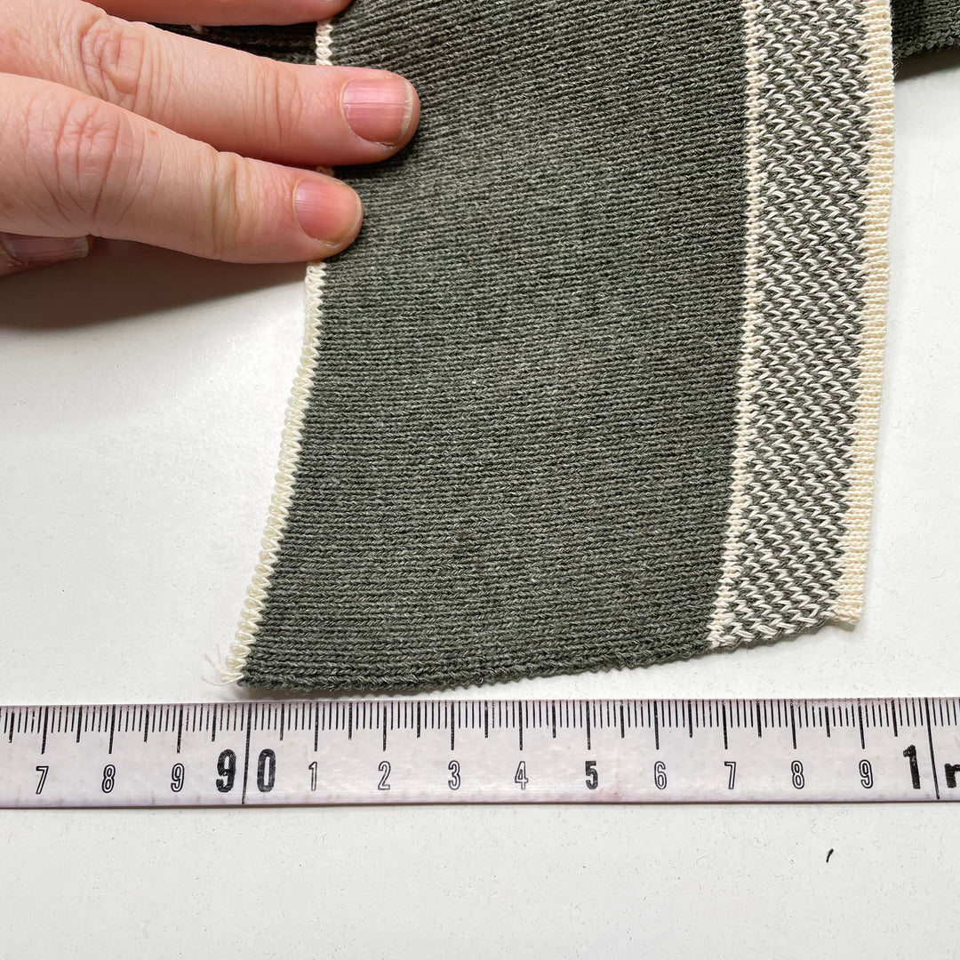 Collars Ribbing - Cream/Olive - 10 Pack - FABCYCLE Deadstock and Sustainble Fabrics and Sewing Supplies (6822753894513)