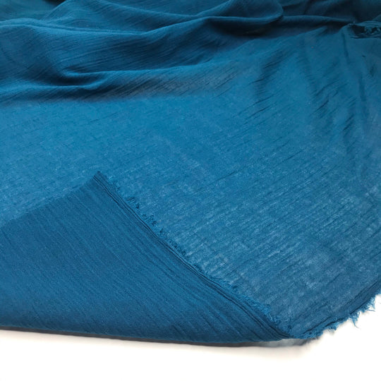 Big Beach Energy - Gauze Cotton Woven - Blue - 1.1M Bundle - FABCYCLE Deadstock and Sustainble Fabrics and Sewing Supplies (6577757749361)