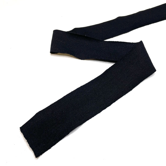 1 ¾" Continuous Knit Bias Tape - Black - 1M - FABCYCLE Deadstock and Sustainble Fabrics and Sewing Supplies (6660897833073)