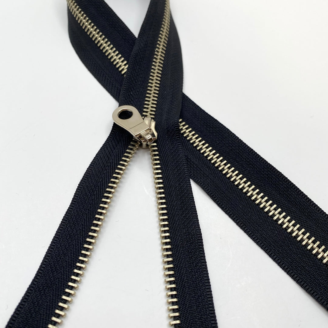 22” Metal Zipper - Separating - Black - FABCYCLE Deadstock and Sustainble Fabrics and Sewing Supplies (6570820567153)
