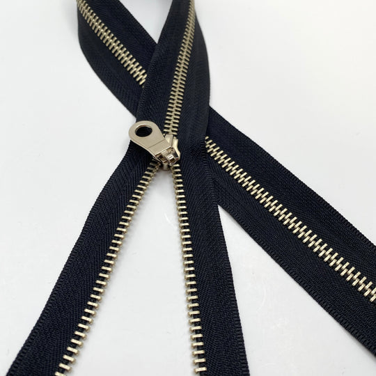 22” Metal Zipper - Separating - Black - FABCYCLE Deadstock and Sustainble Fabrics and Sewing Supplies (6570820567153)