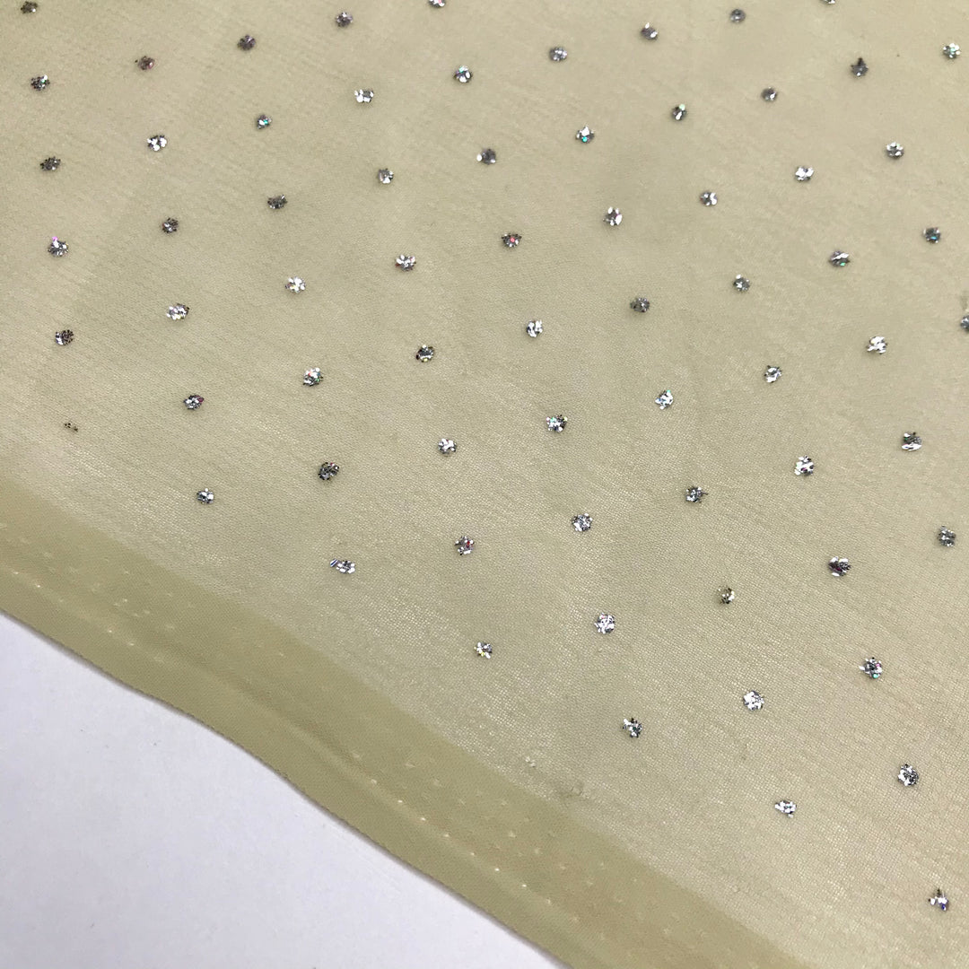Sunspots - Glitter Poly Woven - Beige - 0.95M Bundle - FABCYCLE Deadstock and Sustainble Fabrics and Sewing Supplies (6589049602161)