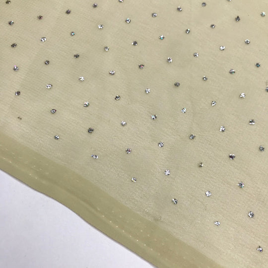 Sunspots - Glitter Poly Woven - Beige - 0.95M Bundle - FABCYCLE Deadstock and Sustainble Fabrics and Sewing Supplies (6589049602161)