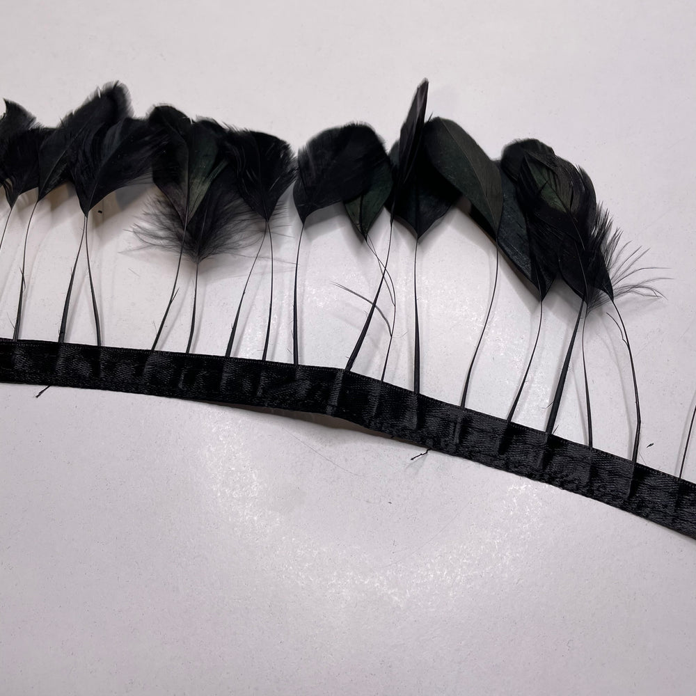 Feather Fringe Feathers - Black - Individual - FABCYCLE Deadstock and Sustainble Fabrics and Sewing Supplies (6804955955313)