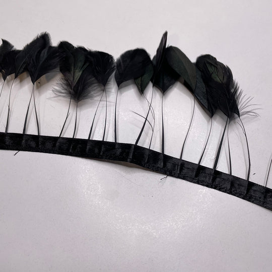 Feather Fringe Feathers - Black - Individual - FABCYCLE Deadstock and Sustainble Fabrics and Sewing Supplies (6804955955313)