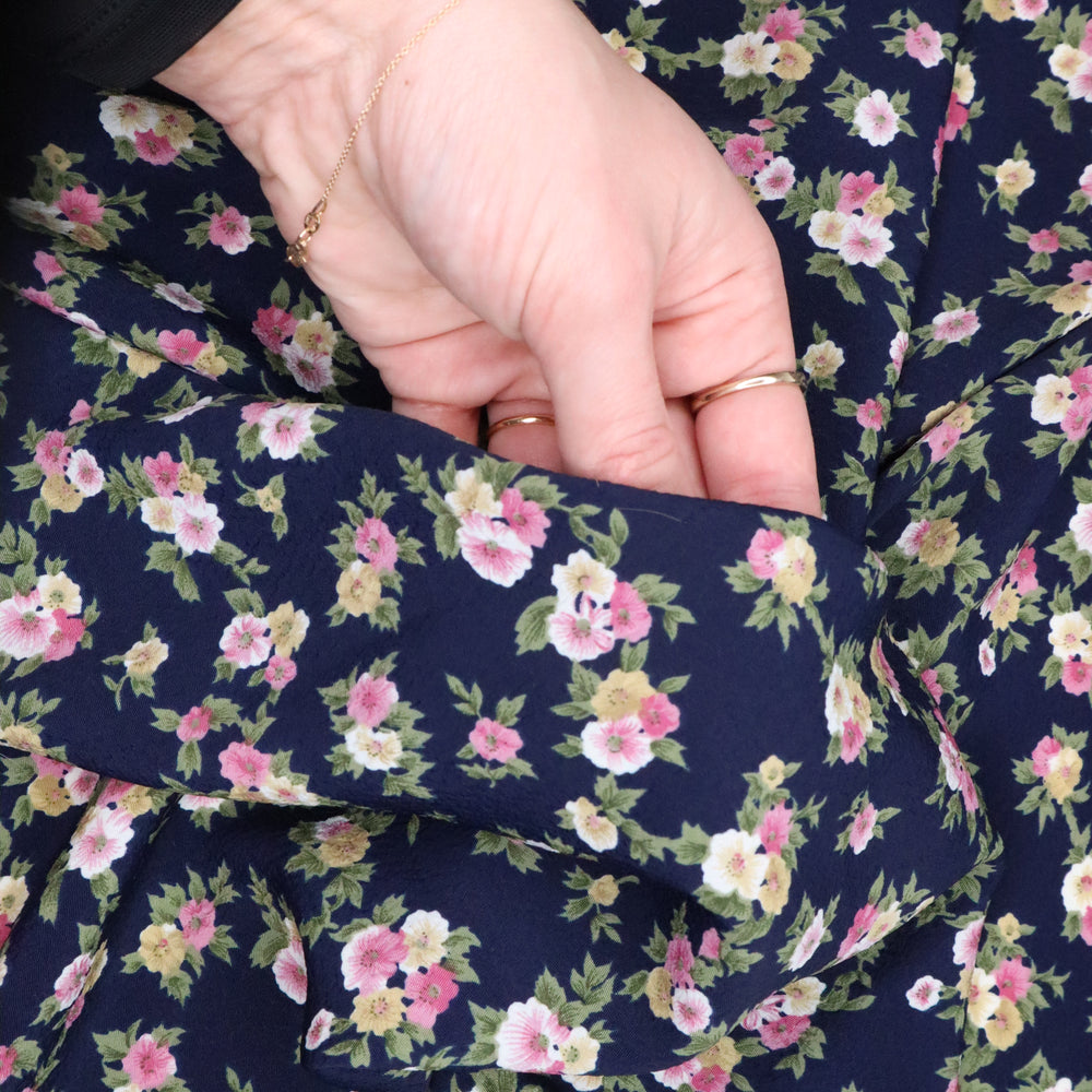 Daytime Dress - Floral Poly Woven - Navy/Pink - 3M Bundle - FABCYCLE Deadstock and Sustainble Fabrics and Sewing Supplies (4644756095089)