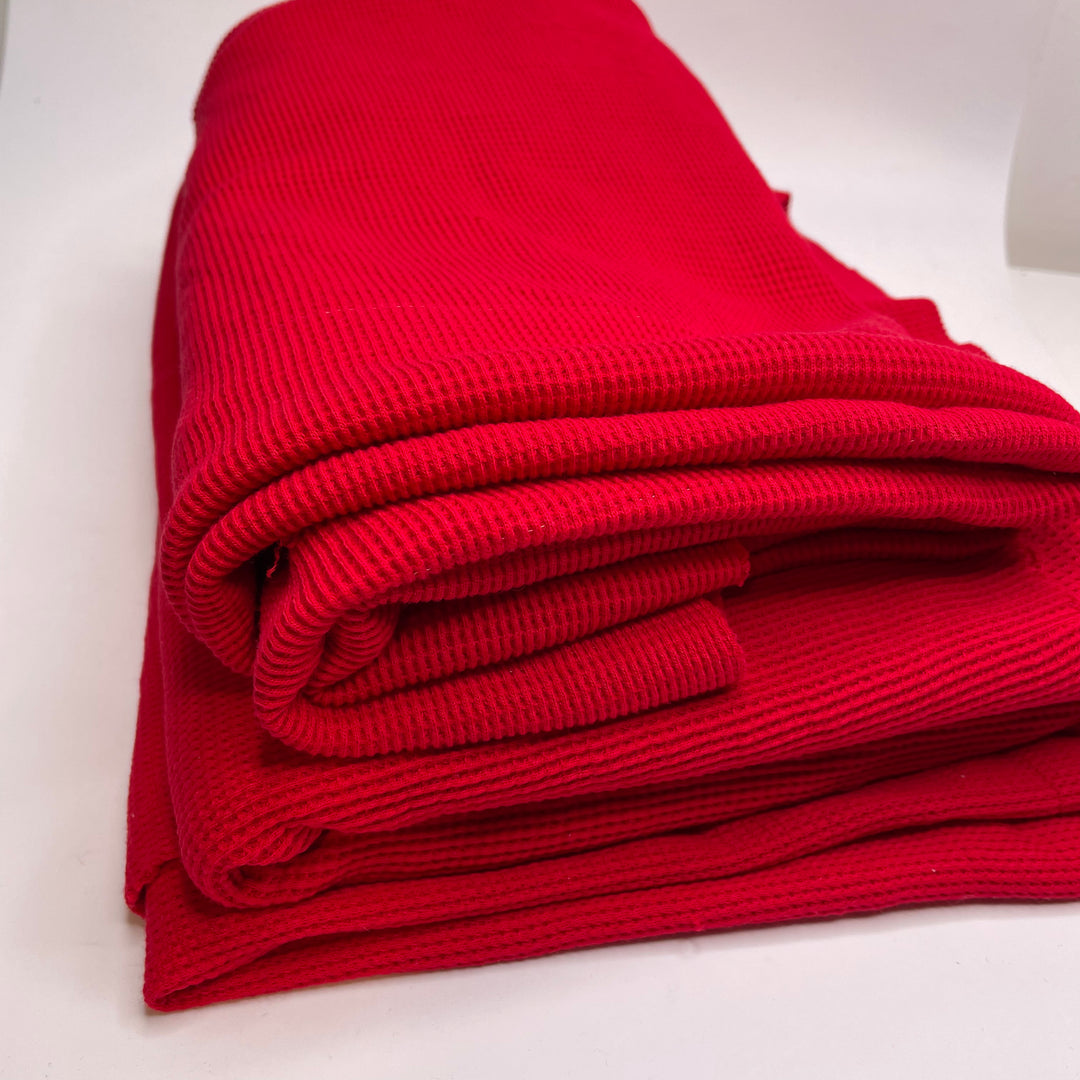 Waffle Knit Pack - Cotton Blend - Red - 3 Pack - FABCYCLE Deadstock and Sustainble Fabrics and Sewing Supplies