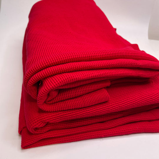 Waffle Knit Pack - Cotton Blend - Red - 3 Pack - FABCYCLE Deadstock and Sustainble Fabrics and Sewing Supplies