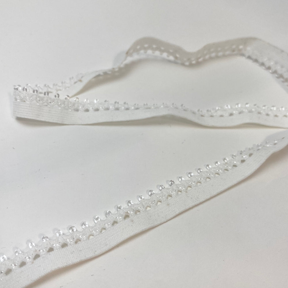 1/2" Decorative Elastic Strap - Stretch - White - 1.4M Bundle - FABCYCLE Deadstock and Sustainble Fabrics and Sewing Supplies (6563405889649)