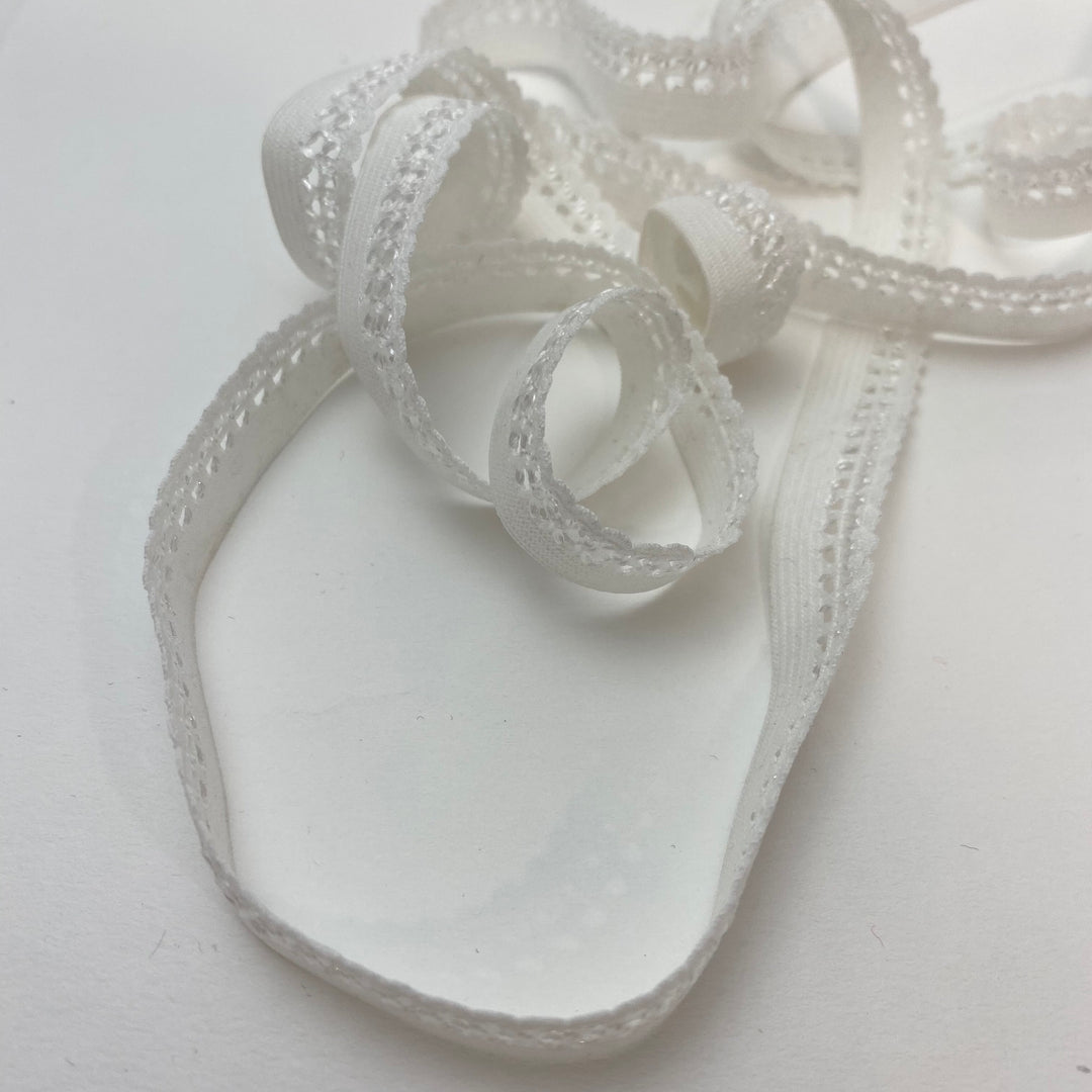 1/2" Decorative Elastic Strap - Stretch - White - 3.7M Bundle - FABCYCLE Deadstock and Sustainble Fabrics and Sewing Supplies (6563418210417)