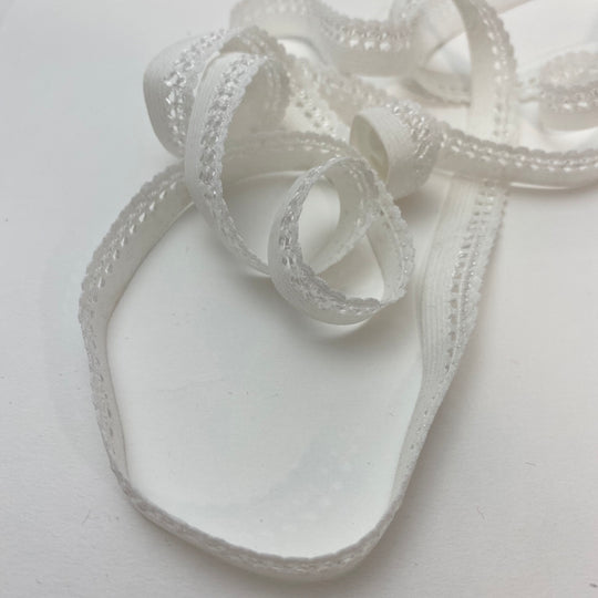 1/2" Decorative Elastic Strap - Stretch - White - 3.7M Bundle - FABCYCLE Deadstock and Sustainble Fabrics and Sewing Supplies (6563418210417)